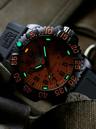 Angle shot of Luminox X2.2059.1 Black Silicone Unisex Watch on white background