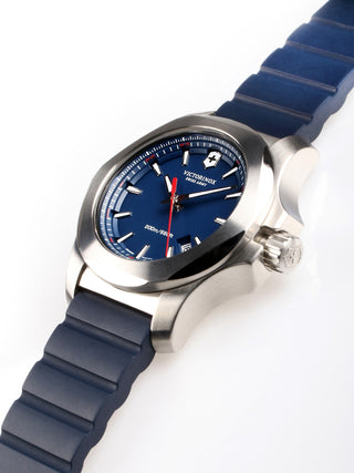 Angle shot of Victorinox 241688.1 Blue Unisex Watch on white background