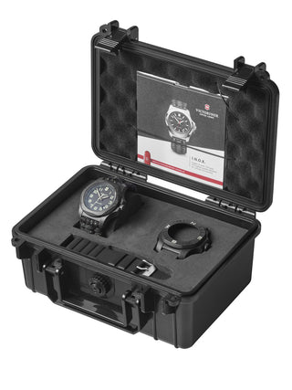 Angle shot of Victorinox 241859 Black Textile Unisex Watch on white background