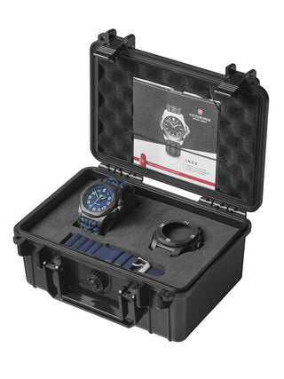 Angle shot of Victorinox 241860 Blue Textile Unisex Watch on white background