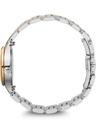 Angle shot of Victorinox 241877 Mother Of Pearl Dial Rose Gold Stainless Steel Womens Watch on white background