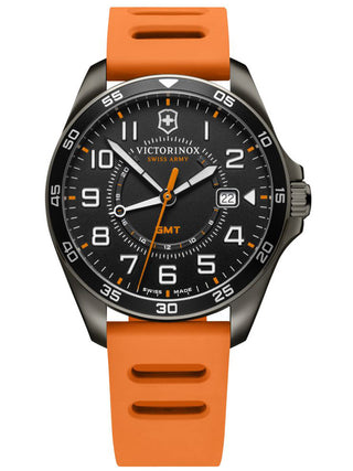 Front view of Victorinox 241897 Black Dial Unisex Watch on white background