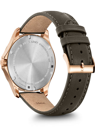 Angle shot of Victorinox 241908 Grey Leather Unisex Watch on white background