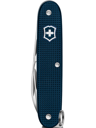 Angle shot of Victorinox 241910.1 Blue Dial Silver Stainless Steel Unisex Watch on white background
