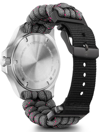 Angle shot of Victorinox 241920 Grey Textile Womens Watch on white background