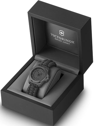 Angle shot of Victorinox 241920 Grey Textile Womens Watch on white background