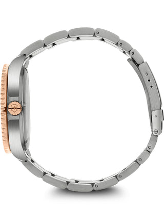Angle shot of Victorinox 241951 Brown Dial Rose Gold Stainless Steel Unisex Watch on white background