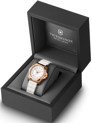 Angle shot of Victorinox 241954 White Womens Watch on white background