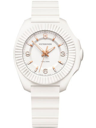 Angle shot of Victorinox 241954 White Womens Watch on white background