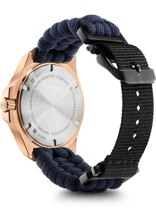 Angle shot of Victorinox 241955 Blue Textile Womens Watch on white background
