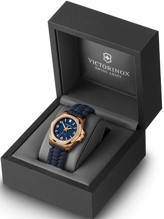 Angle shot of Victorinox 241955 Blue Textile Womens Watch on white background
