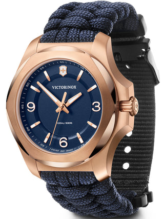 Angle shot of Victorinox 241955 Blue Textile Womens Watch on white background