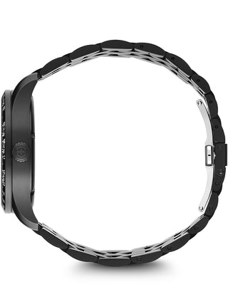 Angle shot of Victorinox 241974 Black Stainless Steel Unisex Watch on white background