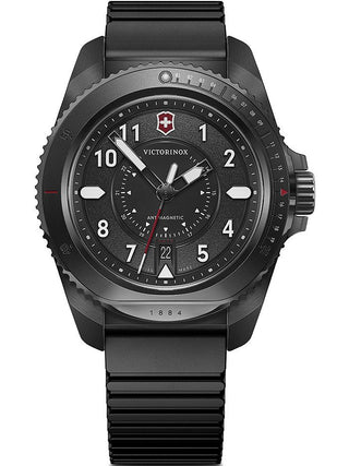 Front view of Victorinox 241982 Black Unisex Watch on white background