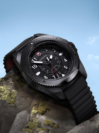 Angle shot of Victorinox 241982 Black Unisex Watch on white background