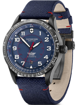 Angle shot of Victorinox 241998 Blue Textile Unisex Watch on white background