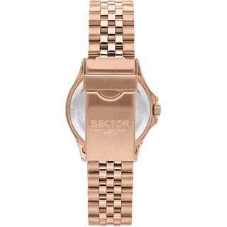 Angle shot of Sector R3253161531 White Dial Rose Gold Stainless Steel Womens Watch on white background