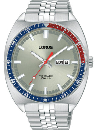 Front view of Lorus RL447BX9 Silver Stainless Steel Unisex Watch on white background