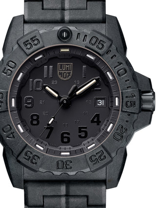 Front view of Luminox XS.3502.BO.L Black Unisex Watch on white background