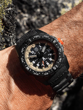 Angle shot of Luminox XB.3731 Grey Dial Black Strap Unisex Watch on white background