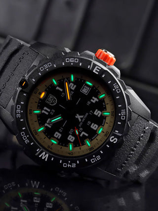 Angle shot of Luminox XB.3731 Grey Dial Black Strap Unisex Watch on white background