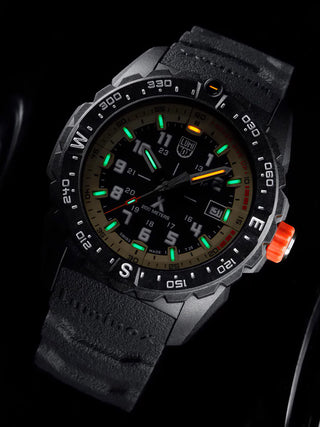 Angle shot of Luminox XB.3731 Grey Dial Black Strap Unisex Watch on white background