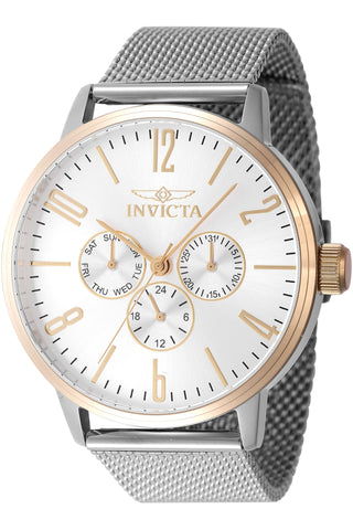 Front view of Invicta Specialty INV47595 Grey Stainless Steel Mens Watch on white background