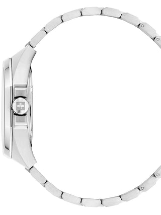 Angle shot of Swiss Alpine Military 7005.1135 Blue Dial Silver Stainless Steel Unisex Watch on white background