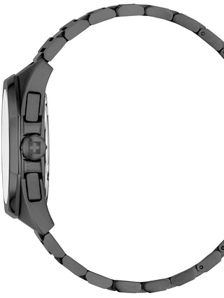 Angle shot of Swiss Alpine Military Chronograph 7005.9177 Black Stainless Steel Unisex Watch on white background