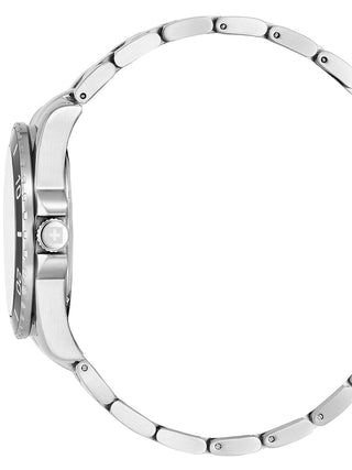 Angle shot of Swiss Alpine Military 7029.1139 Black Dial Silver Stainless Steel Unisex Watch on white background