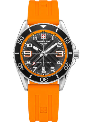 Angle shot of Swiss Alpine Military 7029.1839 Silicone Unisex Watch on white background