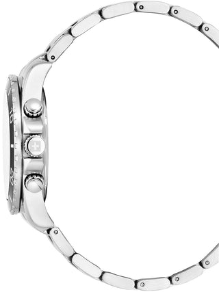 Angle shot of Swiss Alpine Military Chronograph 7029.9134 Green Dial Silver Stainless Steel Unisex Watch on white background