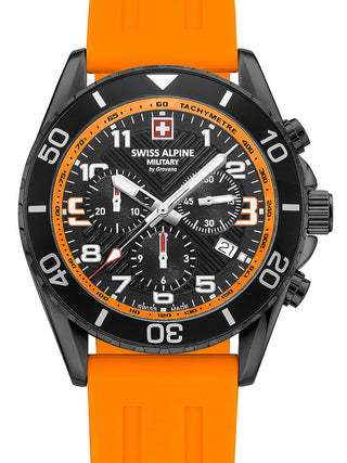 Front view of Swiss Alpine Military Chronograph 7029.9879 Silicone Unisex Watch on white background