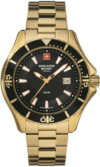 Front view of Swiss Alpine Military 7040.1117.-.GW Mens Watch on white background