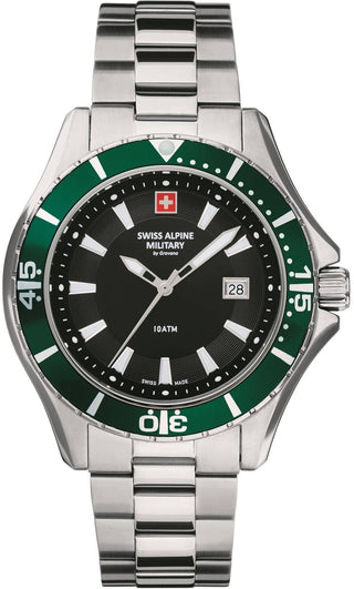 Front view of Swiss Alpine Military 7040.1134.-.GW Mens Watch on white background