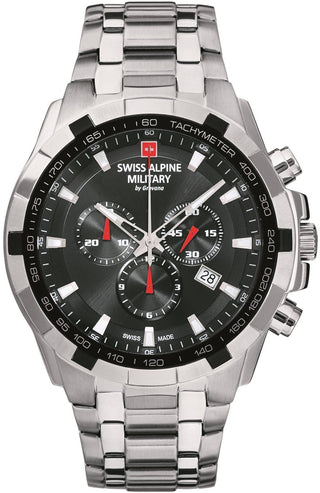 Front view of Swiss Alpine Military 7043.9137.-.GW Mens Watch on white background