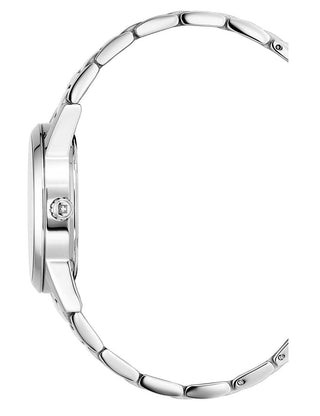 Angle shot of Swiss Alpine Military 7767.1131 Blue Dial Silver Stainless Steel Womens Watch on white background