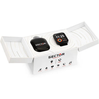 Angle shot of Sector R3251282008 Black Silicone Unisex Watch on white background