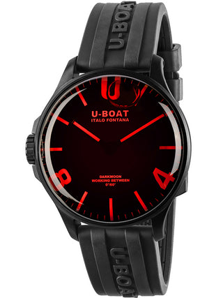 Angle shot of U-Boat 8466/C Black Unisex Watch on white background