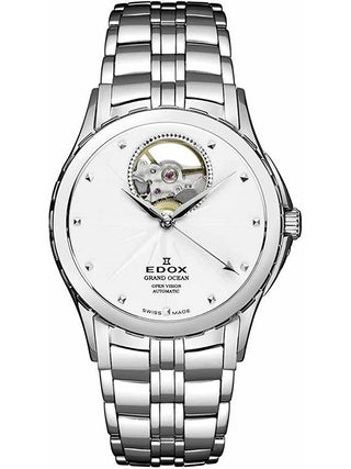 Front view of Edox 85013-3-AIN Silver Stainless Steel Womens Watch on white background