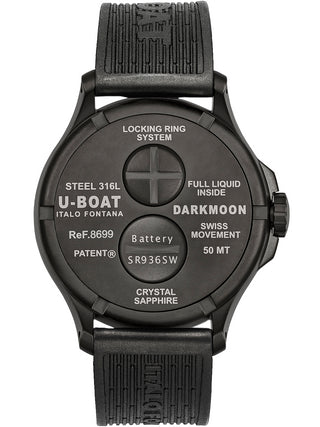 Angle shot of U-Boat 8699/B Brown Dial Black Strap Unisex Watch on white background