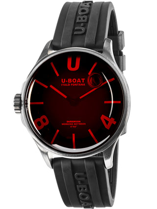 Angle shot of U-Boat 9305 Black Unisex Watch on white background