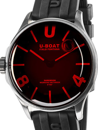 Front view of U-Boat 9305 Black Unisex Watch on white background