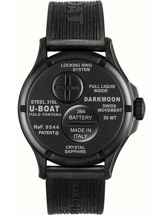 Angle shot of U-Boat 9544 Black Unisex Watch on white background