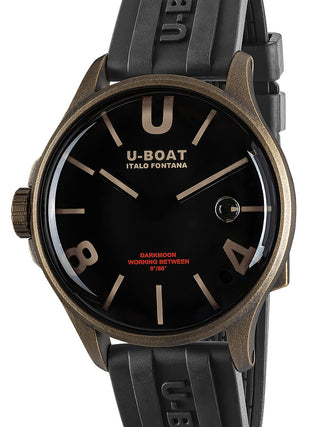 Front view of U-Boat 9549 Black Unisex Watch on white background