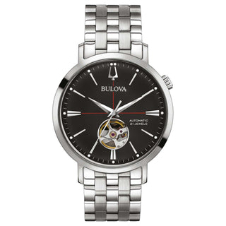 Front view of Bulova Aerojet 96A199 Mens Watch on white background