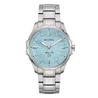 Front view of Bulova Marine Star 96P248 Womens Watch on white background