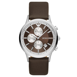 Front view of Emporio Armani Chronograph AR11490 Mens Watch on white background