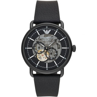 Front view of Emporio Armani Aviator AR60028 Mens Watch on white background