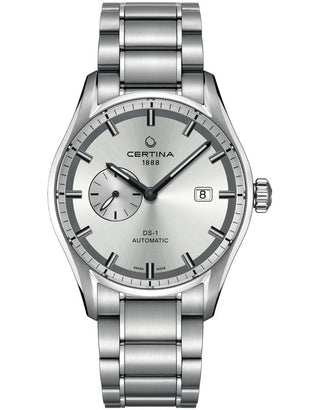 Front view of Certina Ds-1 Small Second Automatic Date C006.428.11.031.00 Mens Watch on white background